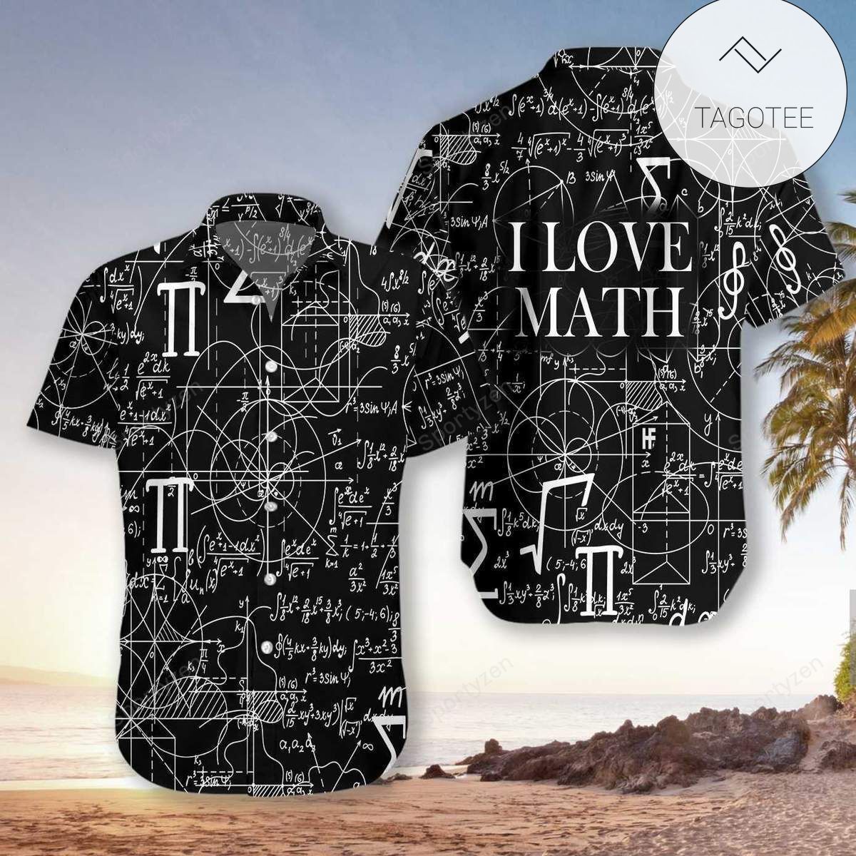 Math Hawaii Shirt Mathematic Geometry Blue Aloha Shirt Math Shirt