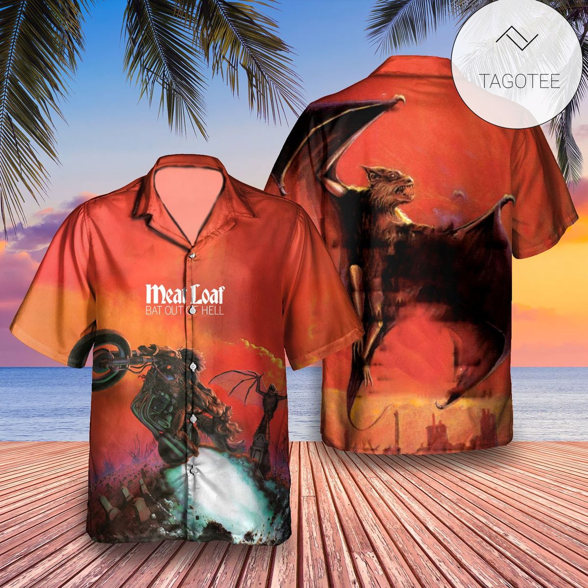 Meat Loaf Bad Attitude Album Cover Hawaiian Shirt