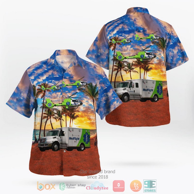 Medford Oregon Mercy Flights Beechcraft C90 King Air Hawaiian Shirt