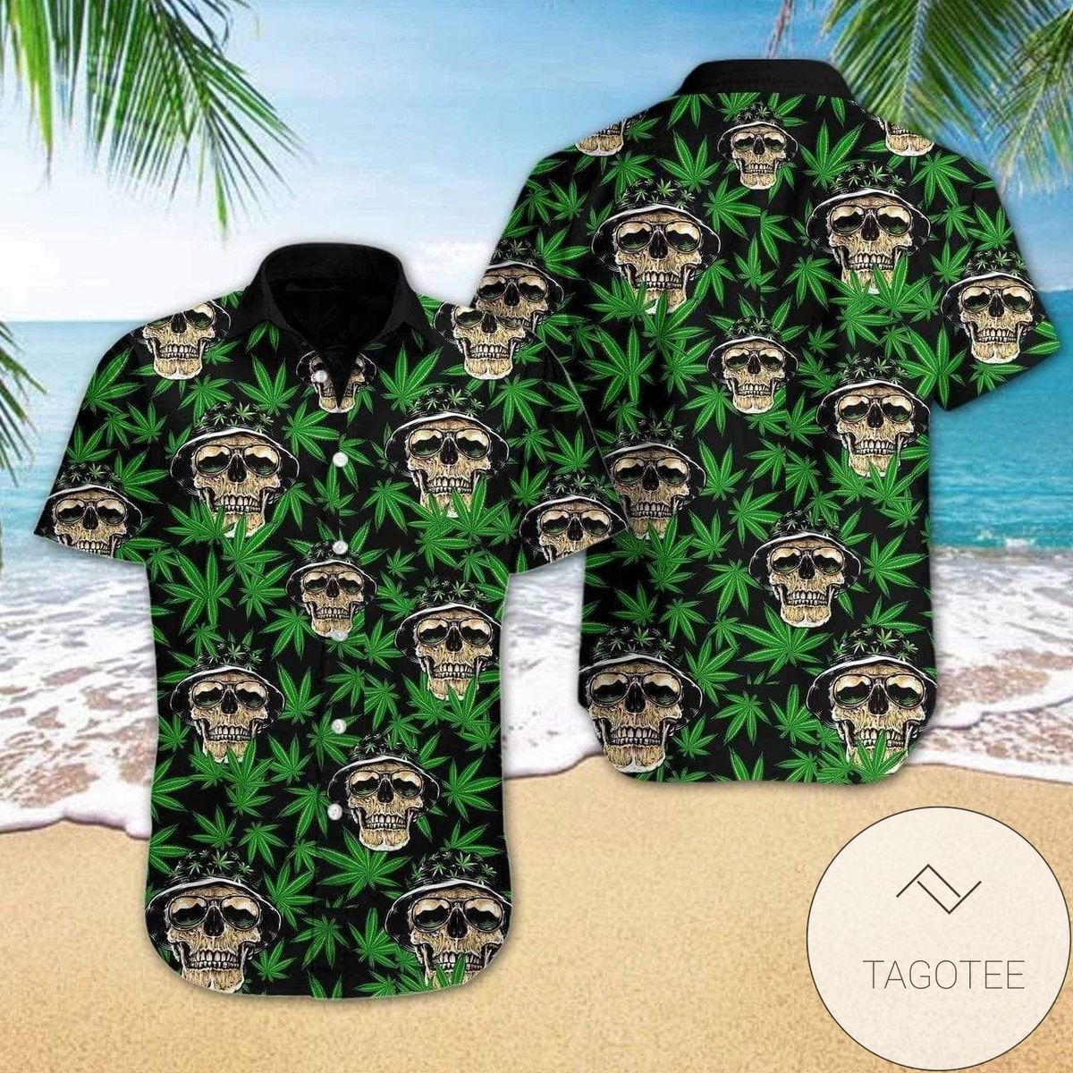 Megadeth Hawaiian Graphic Print Short Sleeve Hawaiian Casual Shirt