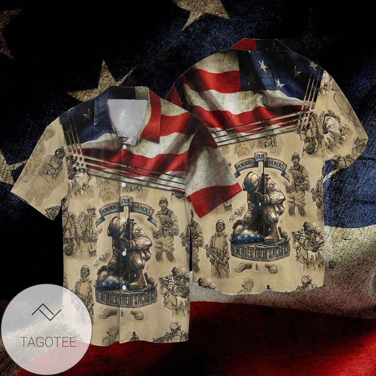 Memorial Day 4th Of July Independence Day Veteran And Jesus For Men And Women Graphic Print Short Sleeve Hawaiian Casual Shirt