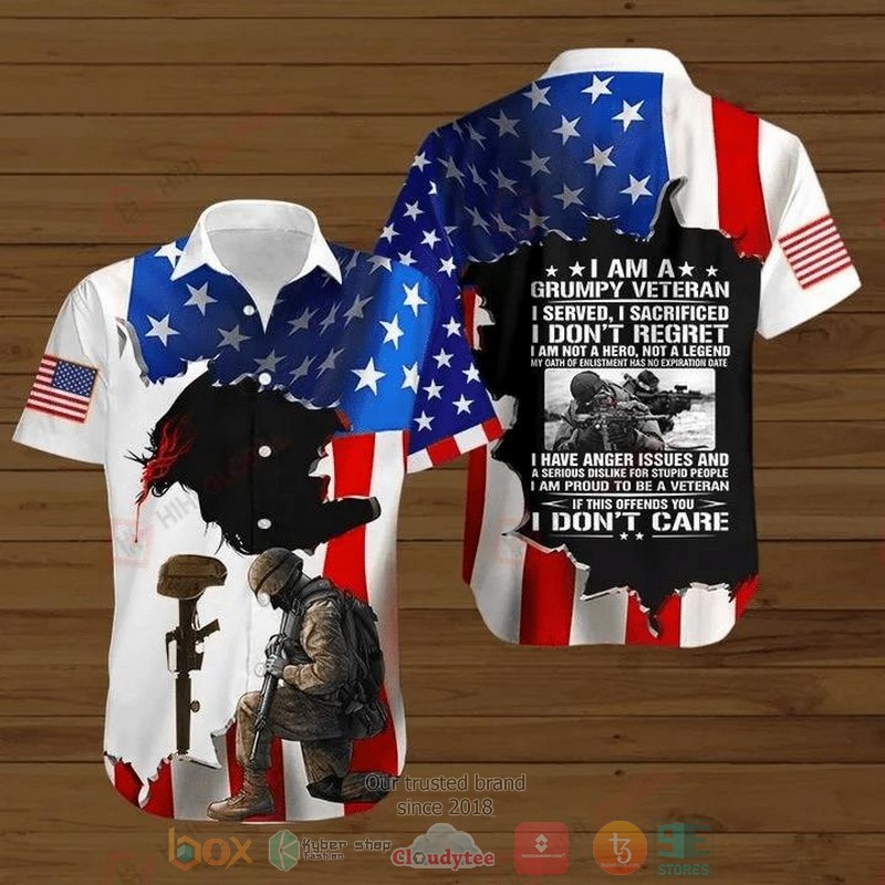 Memorial Day Father’s Day Being A Veteran Is An Honor Being A Papa Is Priceless Short Sleeve Hawaiian shirt