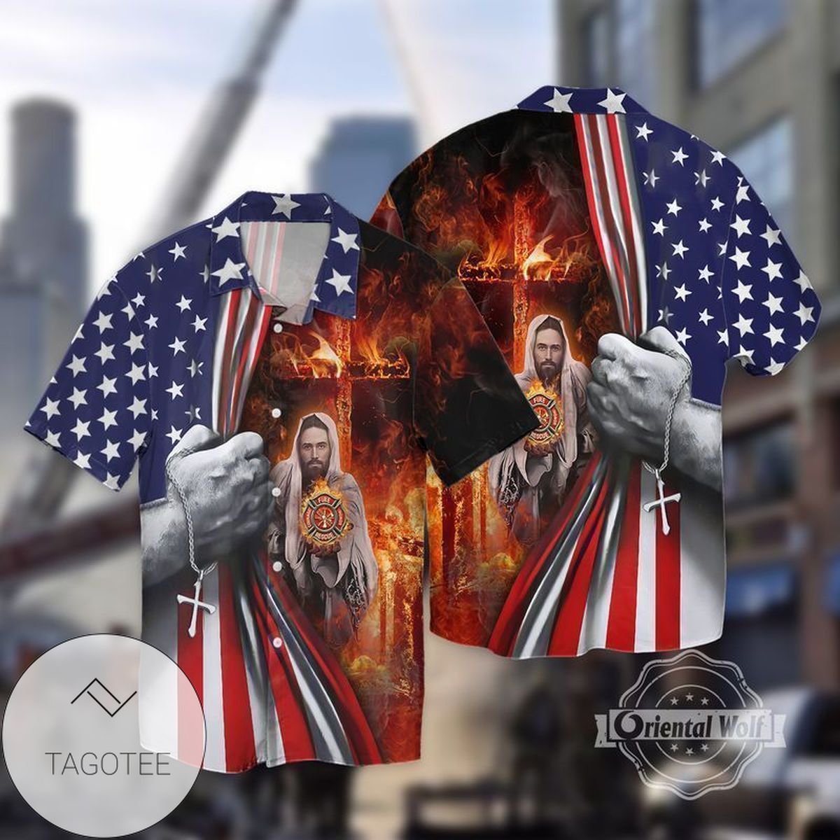 Memorial Day Firefighter 1 For Men And Women Graphic Print Short Sleeve Hawaiian Casual Shirt