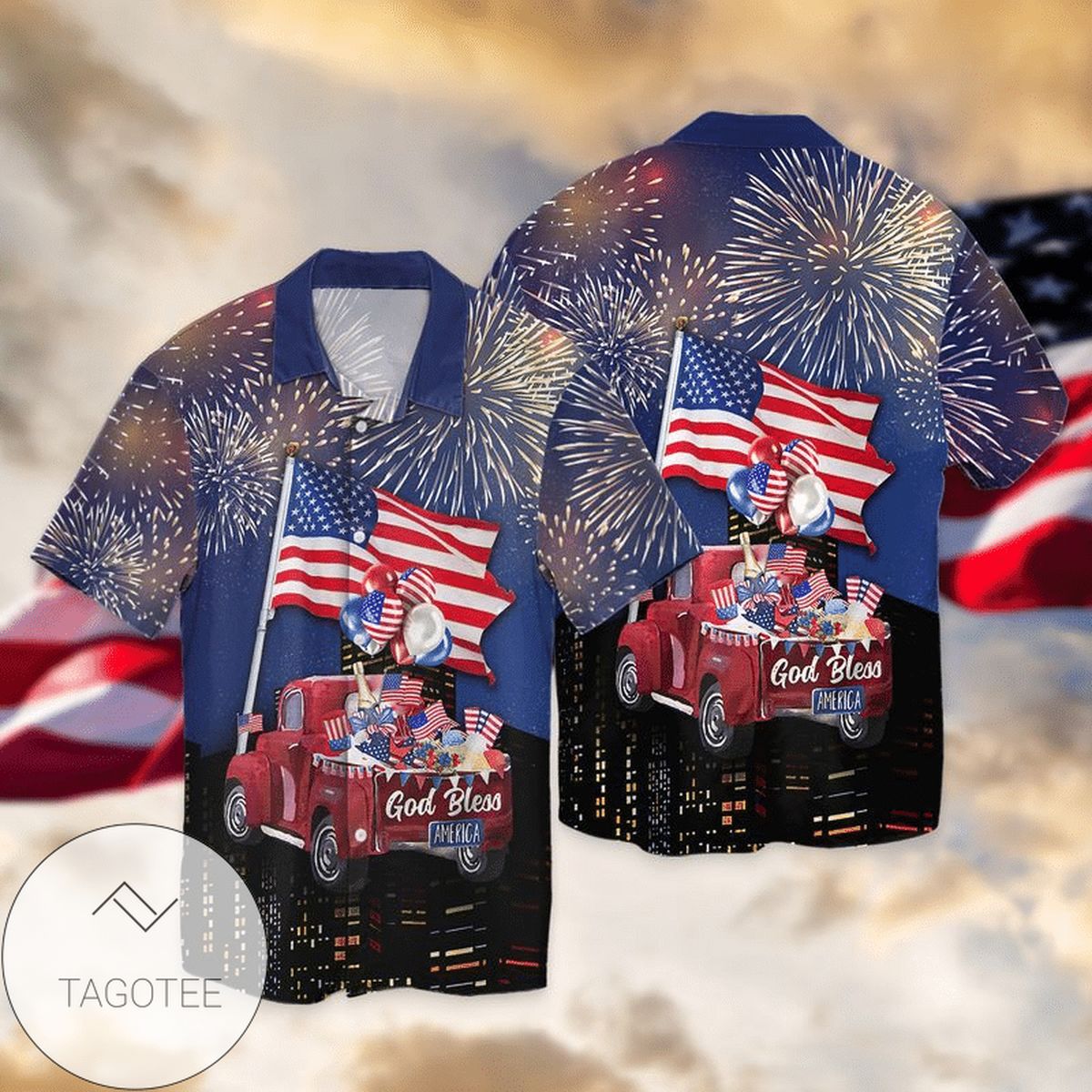 Memorial Day Firefighter For Men And Women Graphic Print Short Sleeve Hawaiian Casual Shirt