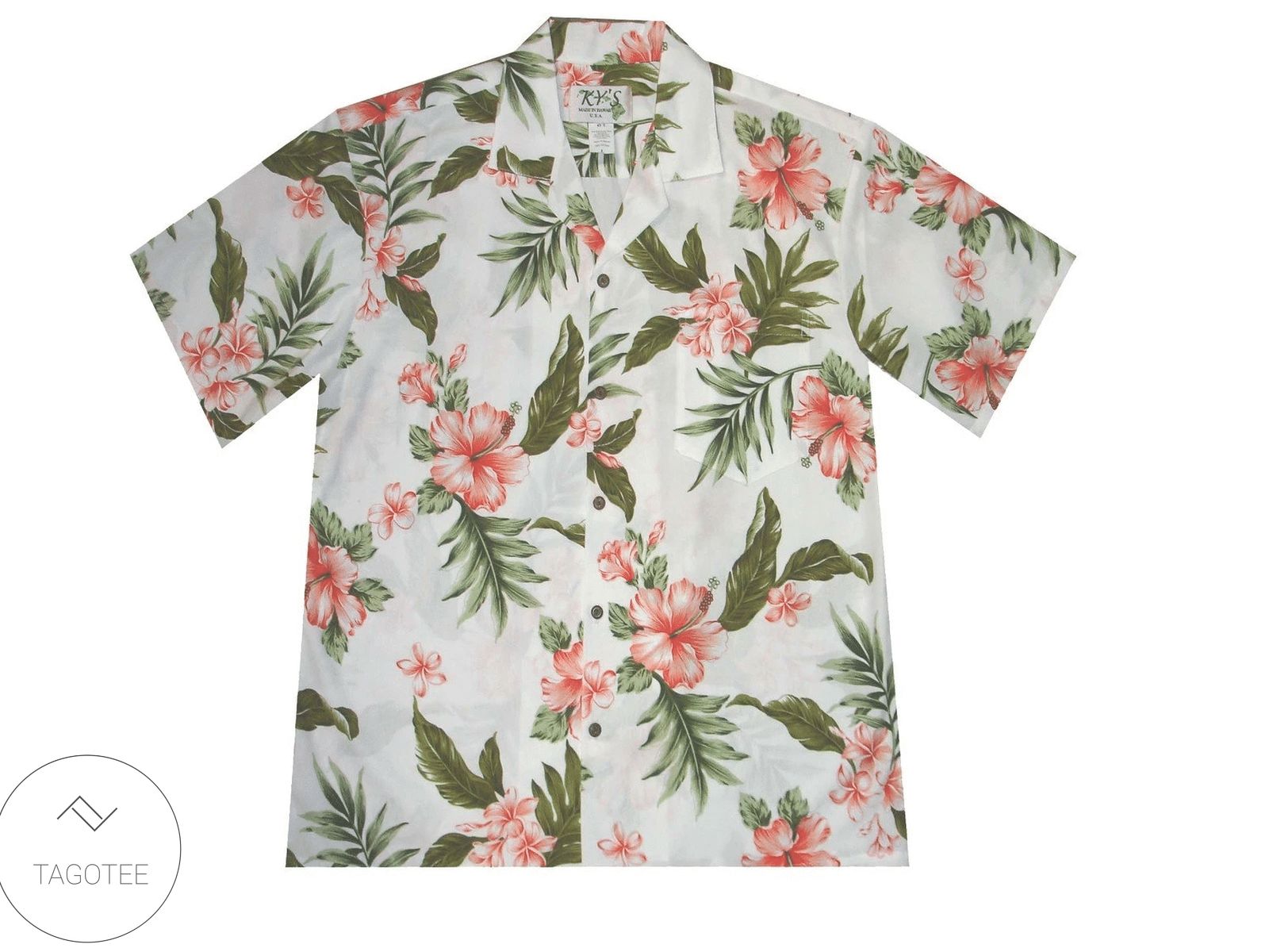 Men’S Hawaiian Flowers Shirt Tahitian Magic Red