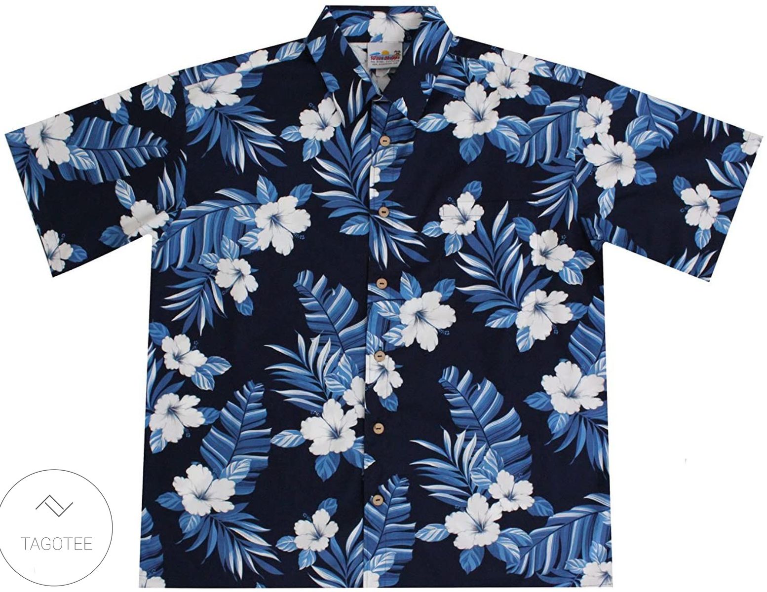 Men’S Hawaiian Shirt Hibiscus Flower Print Beach Party Aloha Camp Hawaiian Shirt For Men