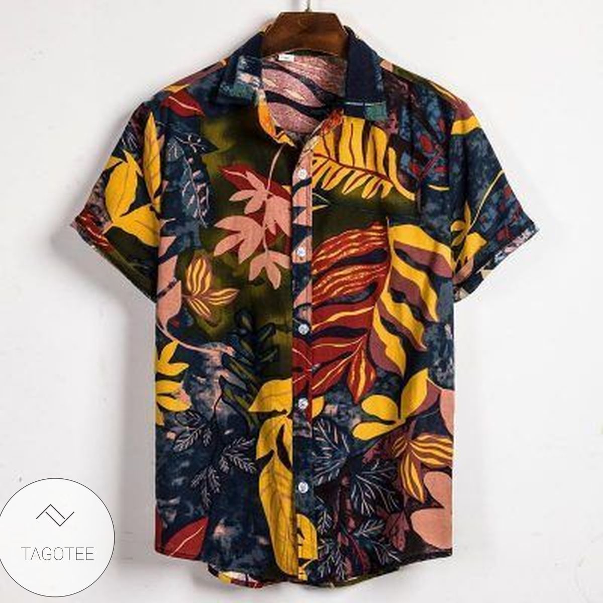 Mens Creative Graffiti Printing Vacation Hawaiian Shirts