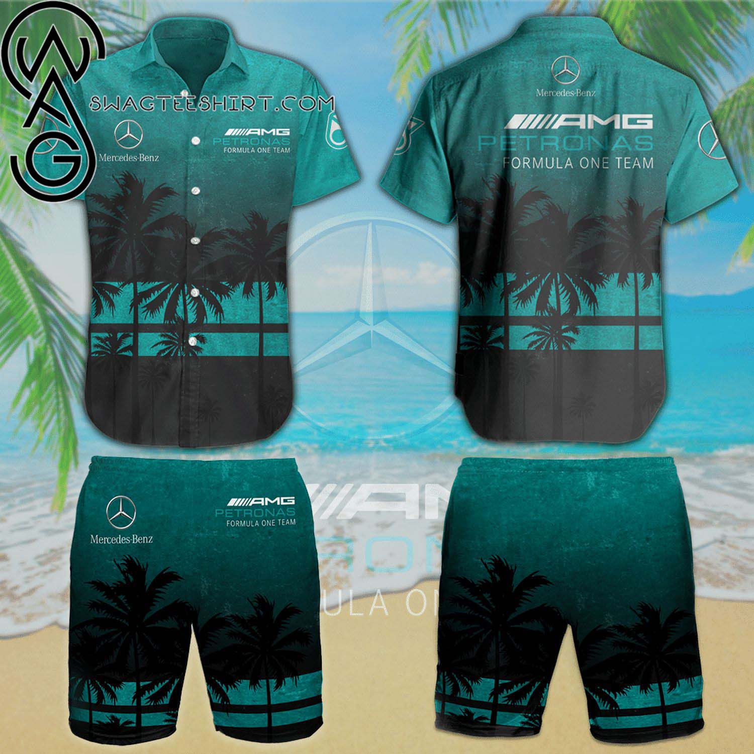 Mercedes Symbol Car Summer Outfits Hawaiian Shirt