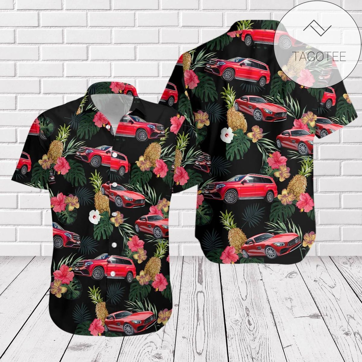 Mens Creative Graffiti Printing Vacation Hawaiian Shirts