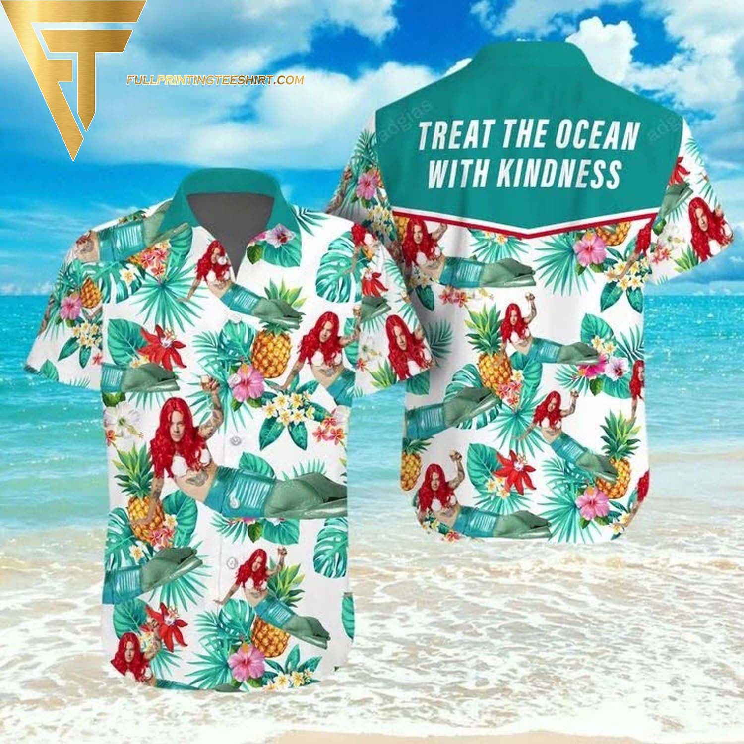 Merry Christmas Santa Claus Summer Outfits Hawaiian Shirt