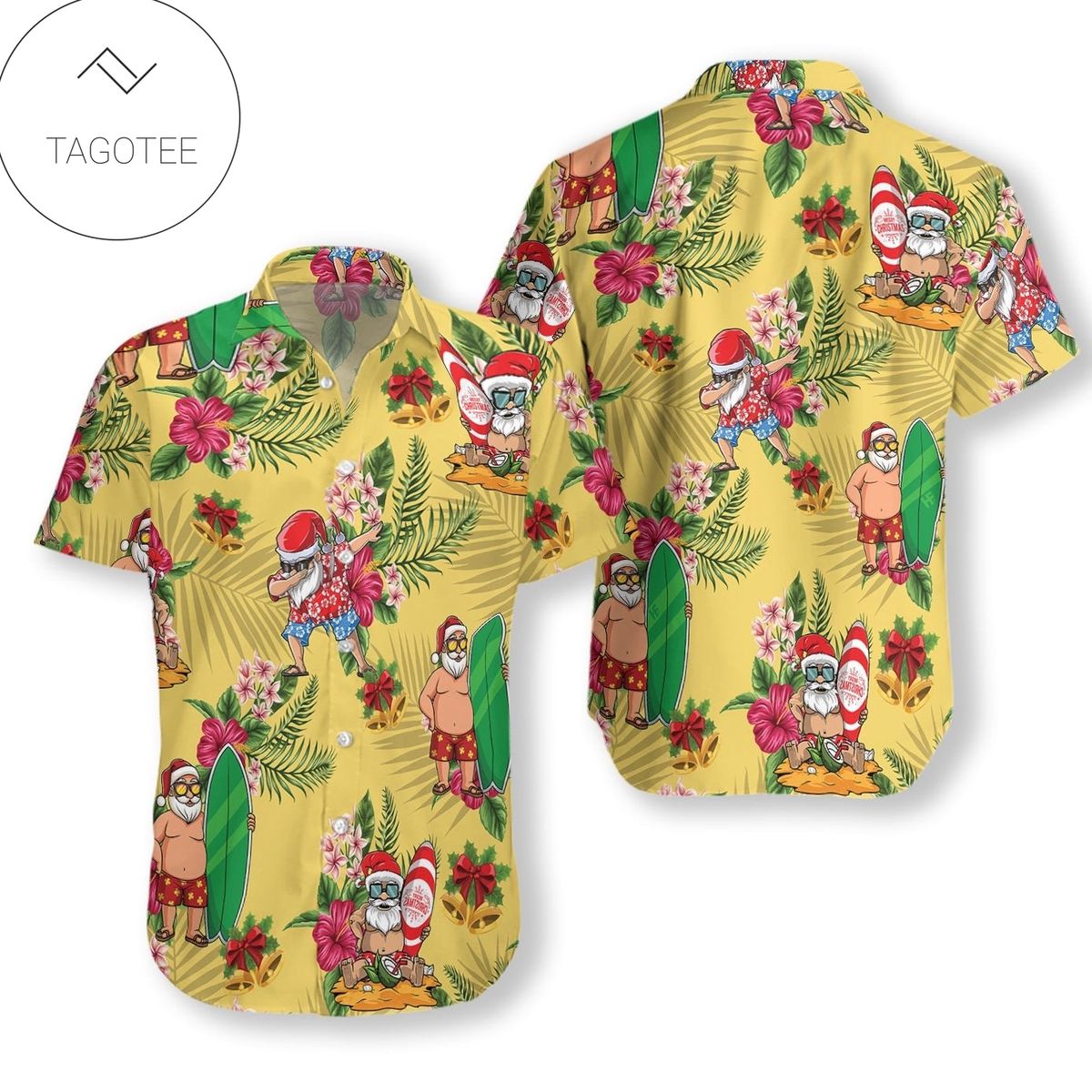 Merry Christmas Santa Claus Snowman Hawaiian Shirt