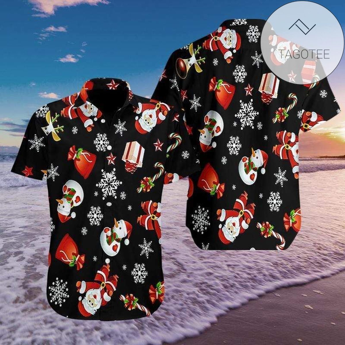 Merry Christmas Santa Claus Surfing Dab Hawaiian Shirt