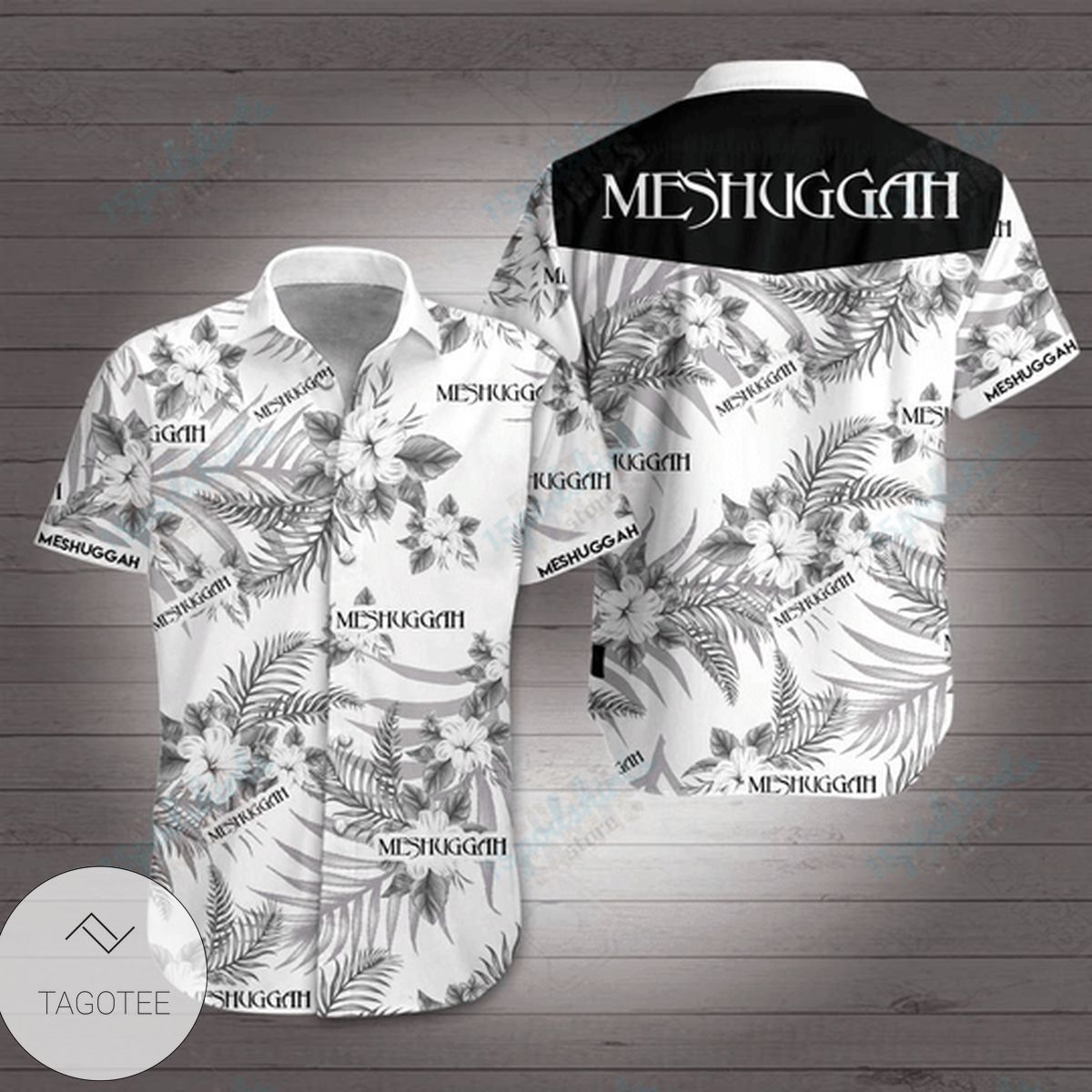 Meshuggah Rock Band Hawaiian Graphic Print Short Sleeve Hawaiian Casual Shirt