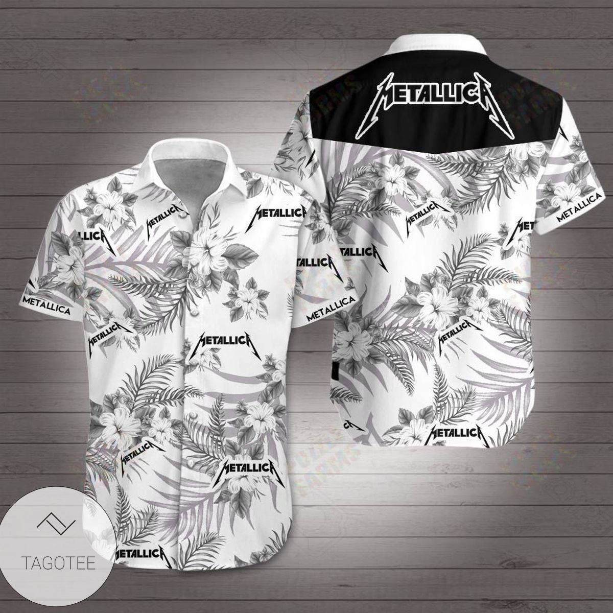 Metallica Band Hawaiian Graphic Print Short Sleeve Hawaiian Casual Shirt