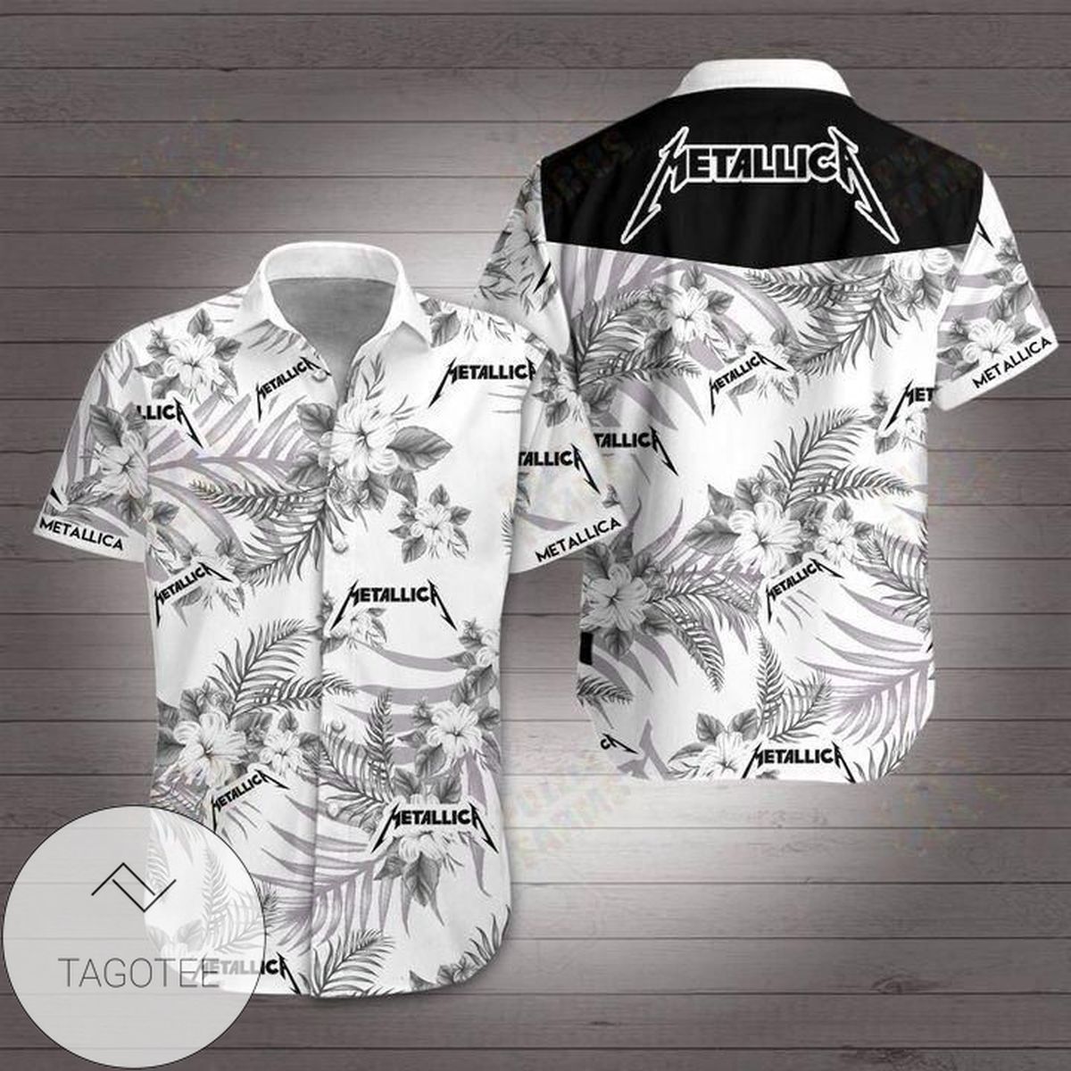 Metallica Hawaiian Graphic Print Short Sleeve Hawaiian Casual Shirt