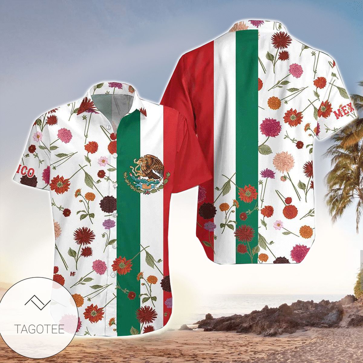 Mexico Flag Dia De Los Muertos Hawaiian Shirt