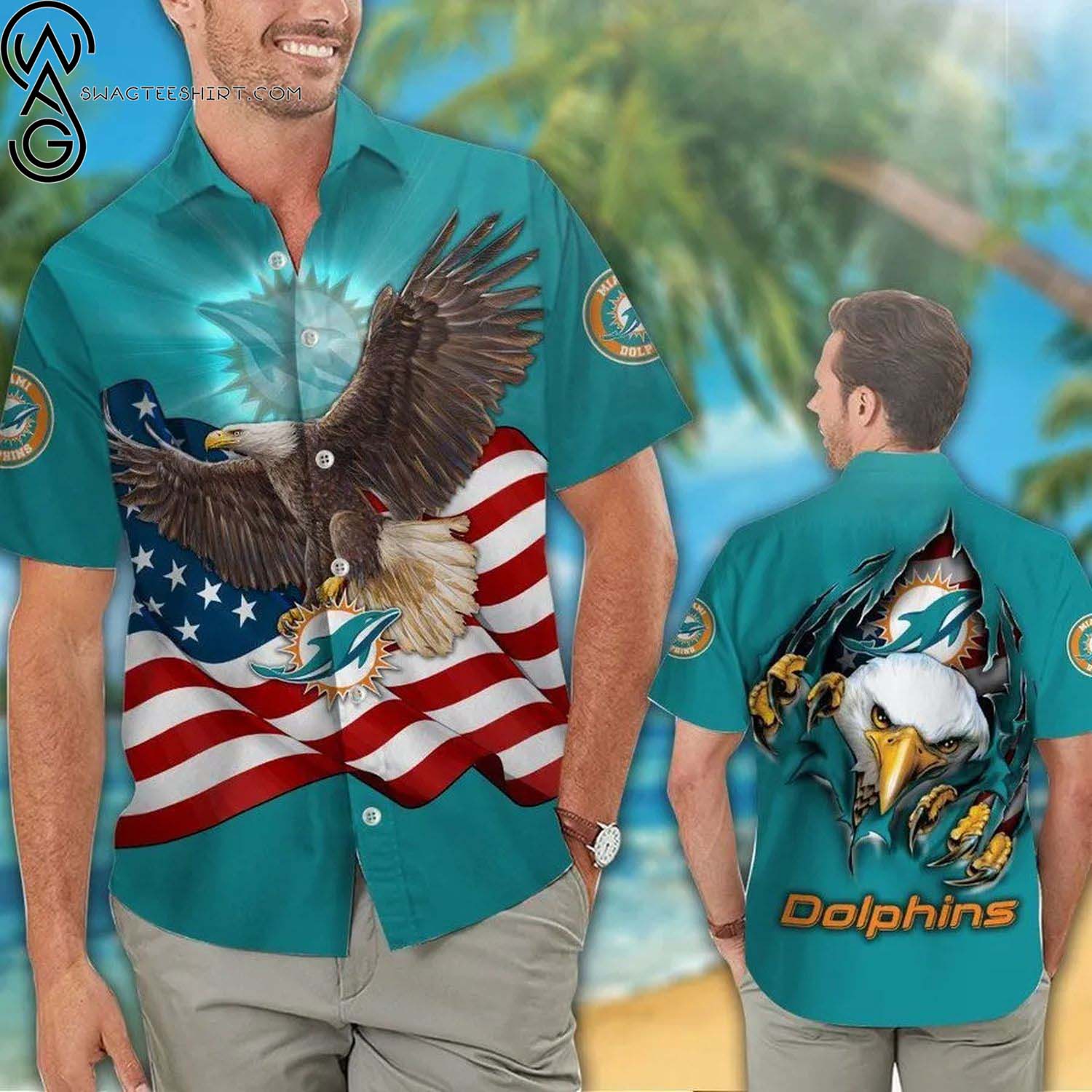 Miami Dolphins Cool Floral Summer Aloha Hawaiian Shirt