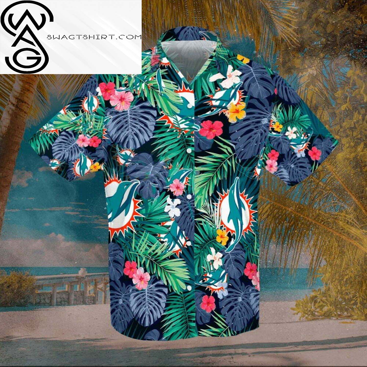 Miami Dolphins Floral Summer Aloha Hawaiian Shirt