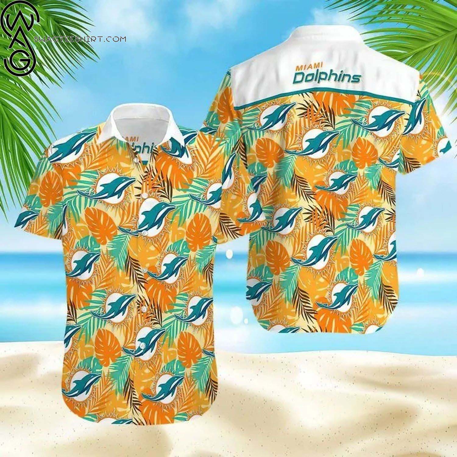 Miami Dolphins Football Team Summer Aloha Hawaiian Shirt