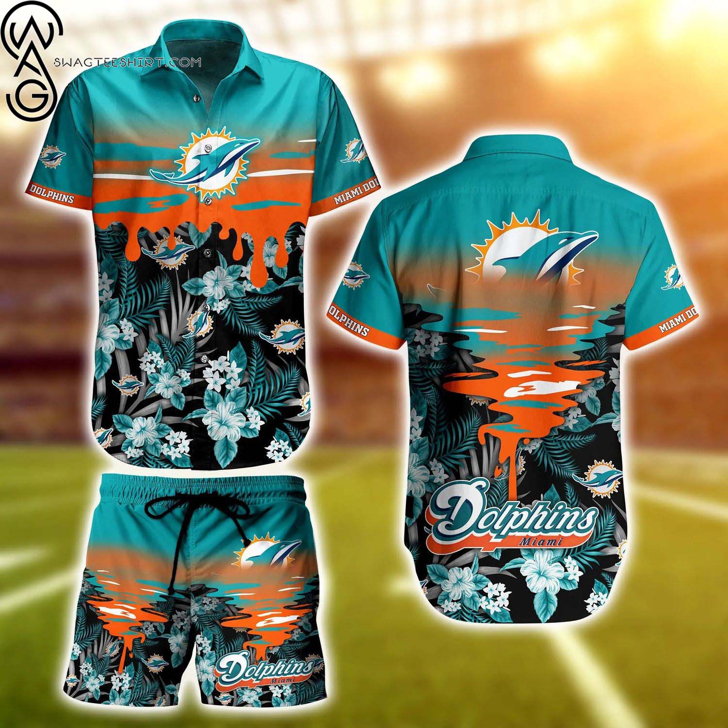 Miami Dolphins Football Team Summer Aloha Hawaiian Shirt