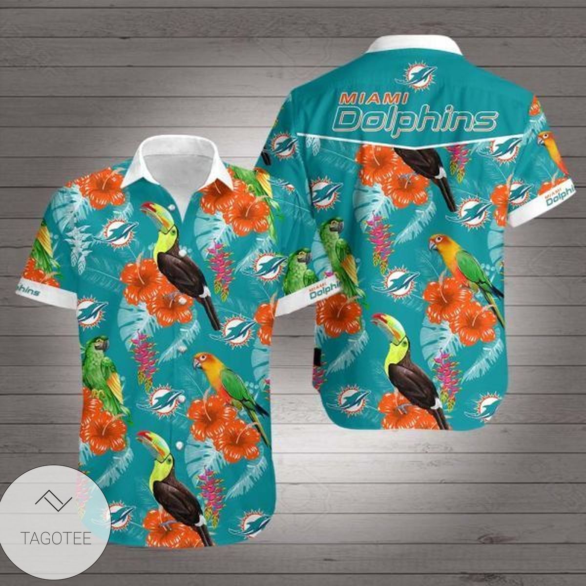 Miami Dolphins LV All Over Print Summer Short Sleeve Hawaiian Beach Shirt – Turquoise