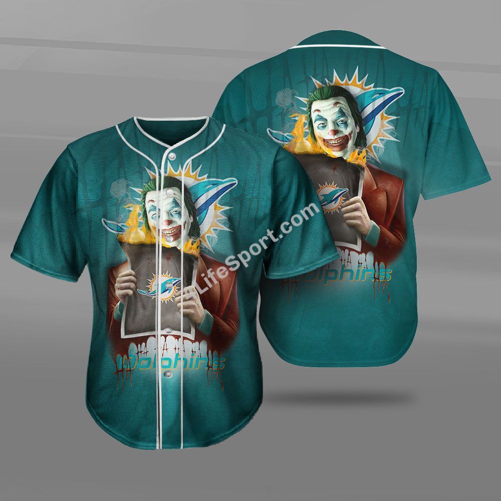 Miami Dolphins Jack Skellington Baseball Jersey