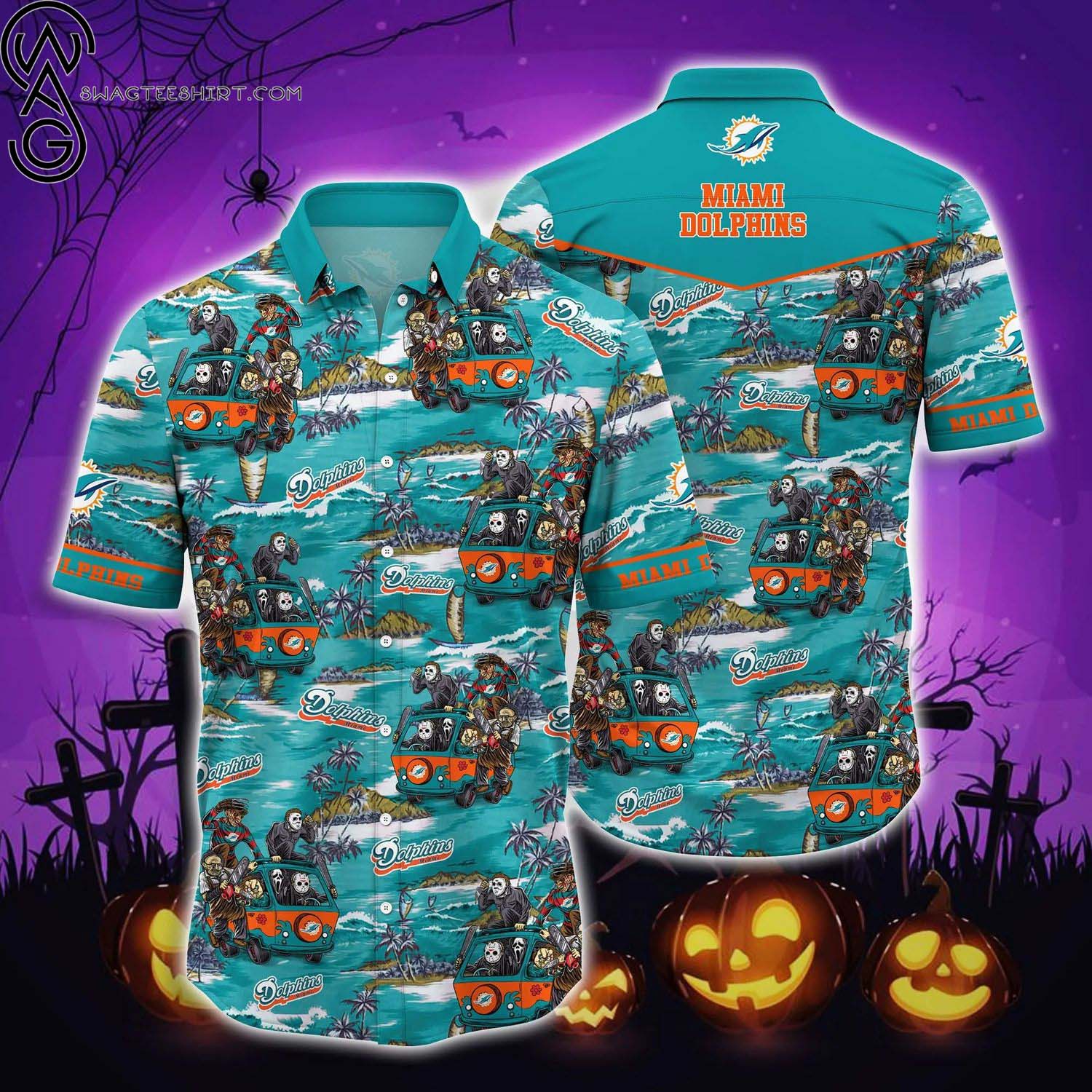 Miami Dolphins Jason Voorhees Summer Aloha Hawaiian Shirt