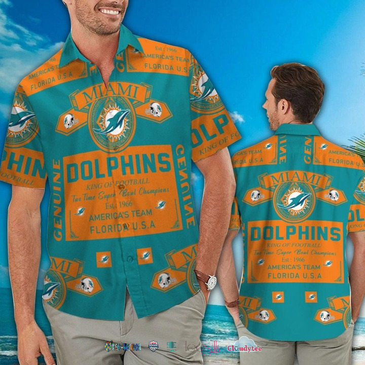 Miami Dolphins Camouflage Vintage Hawaiian Shirt