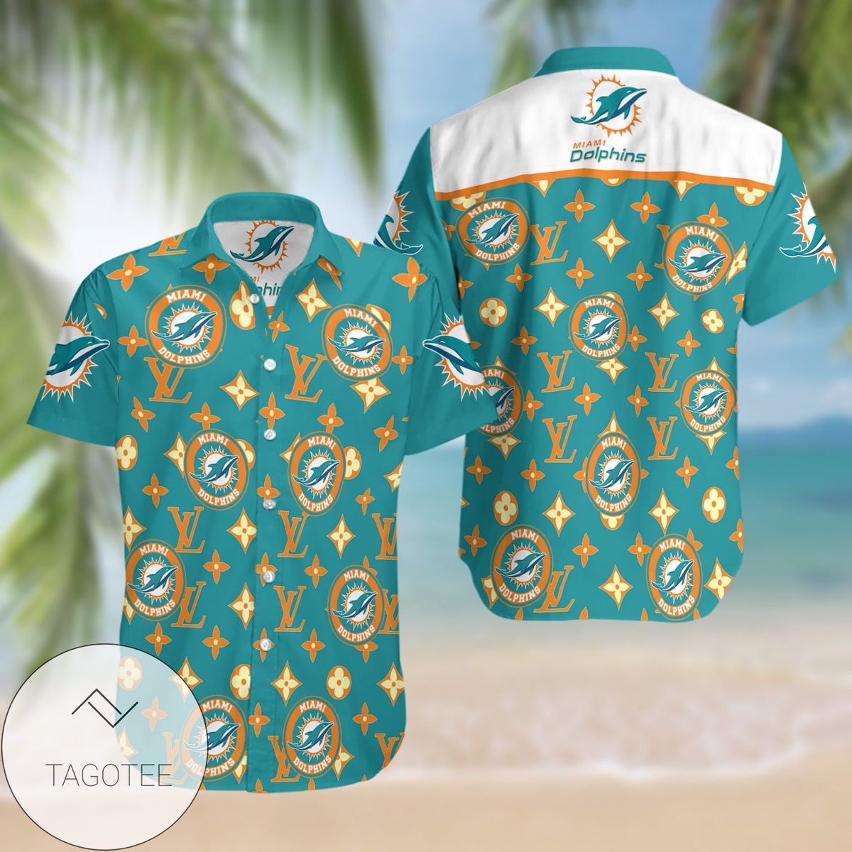 Miami Dolphins Hawaiian 3d Shirt Floral Button Up Slim Fit Body-nfl