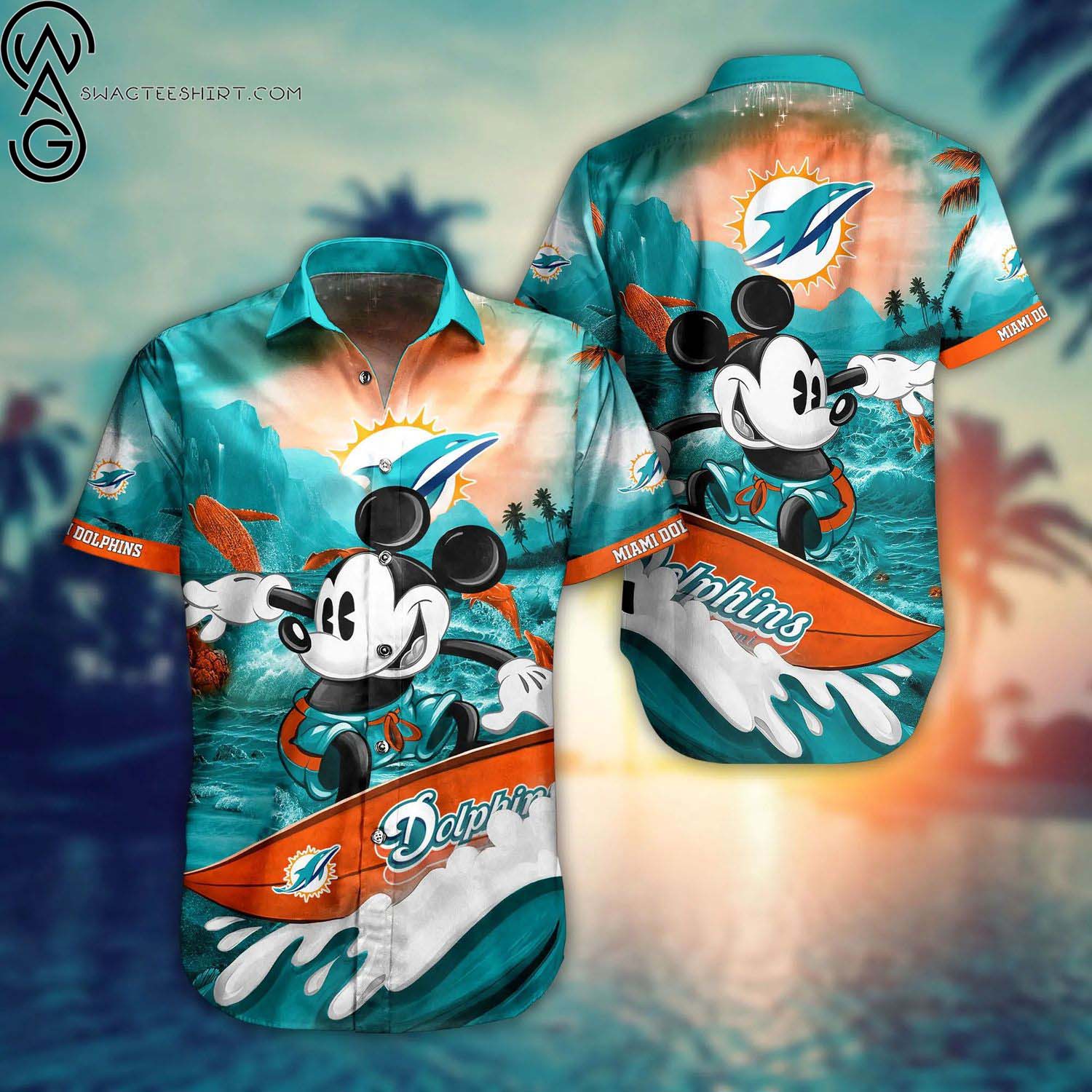 Miami Dolphins Logo Summer Aloha Hawaiian Shirt