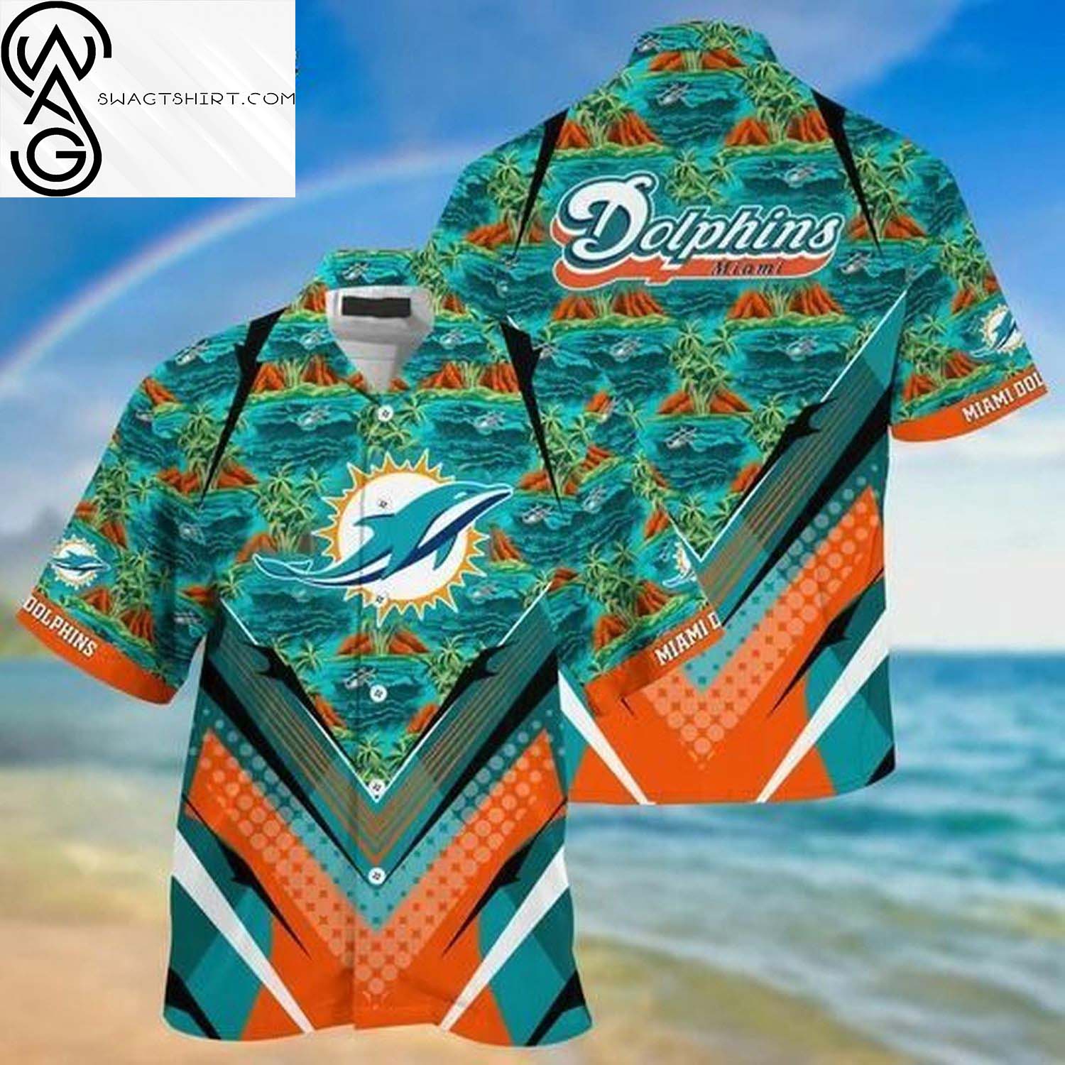 Miami Dolphins Paws Summer Aloha Hawaiian Shirt