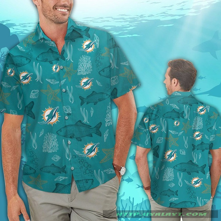 Miami Dolphins Parrots Couple Hawaiian Shirt