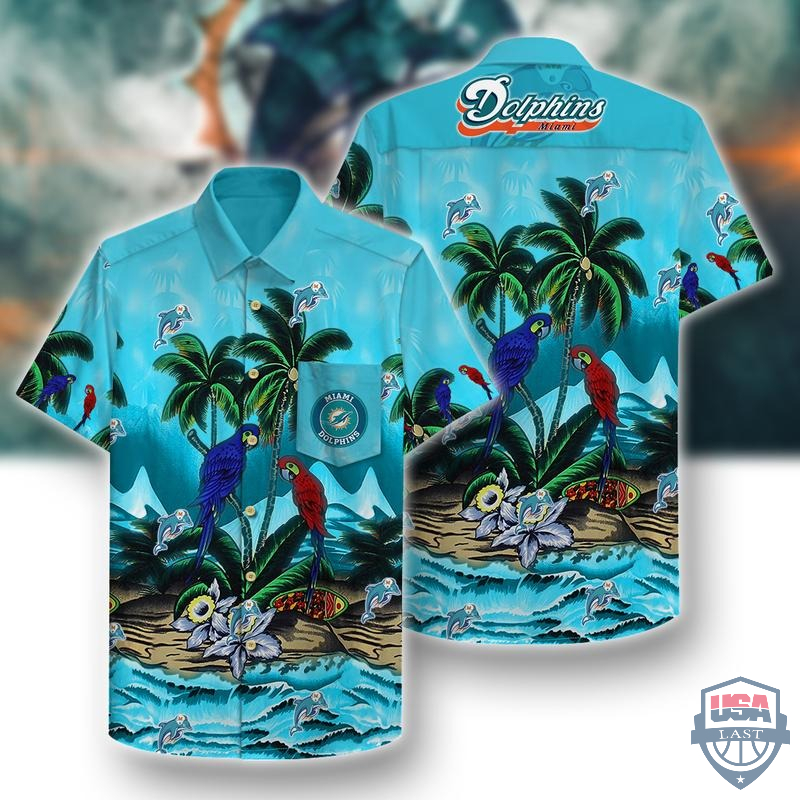 Miami Dolphins Parrots Island Hawaiian Shirt