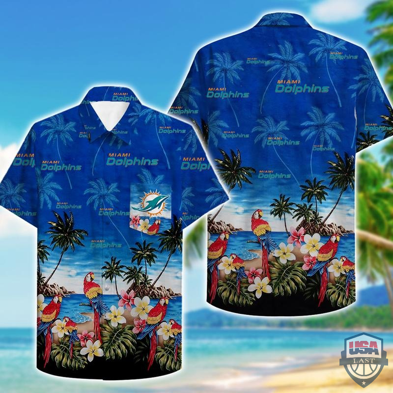 Miami Dolphins Parrots Couple Hawaiian Shirt