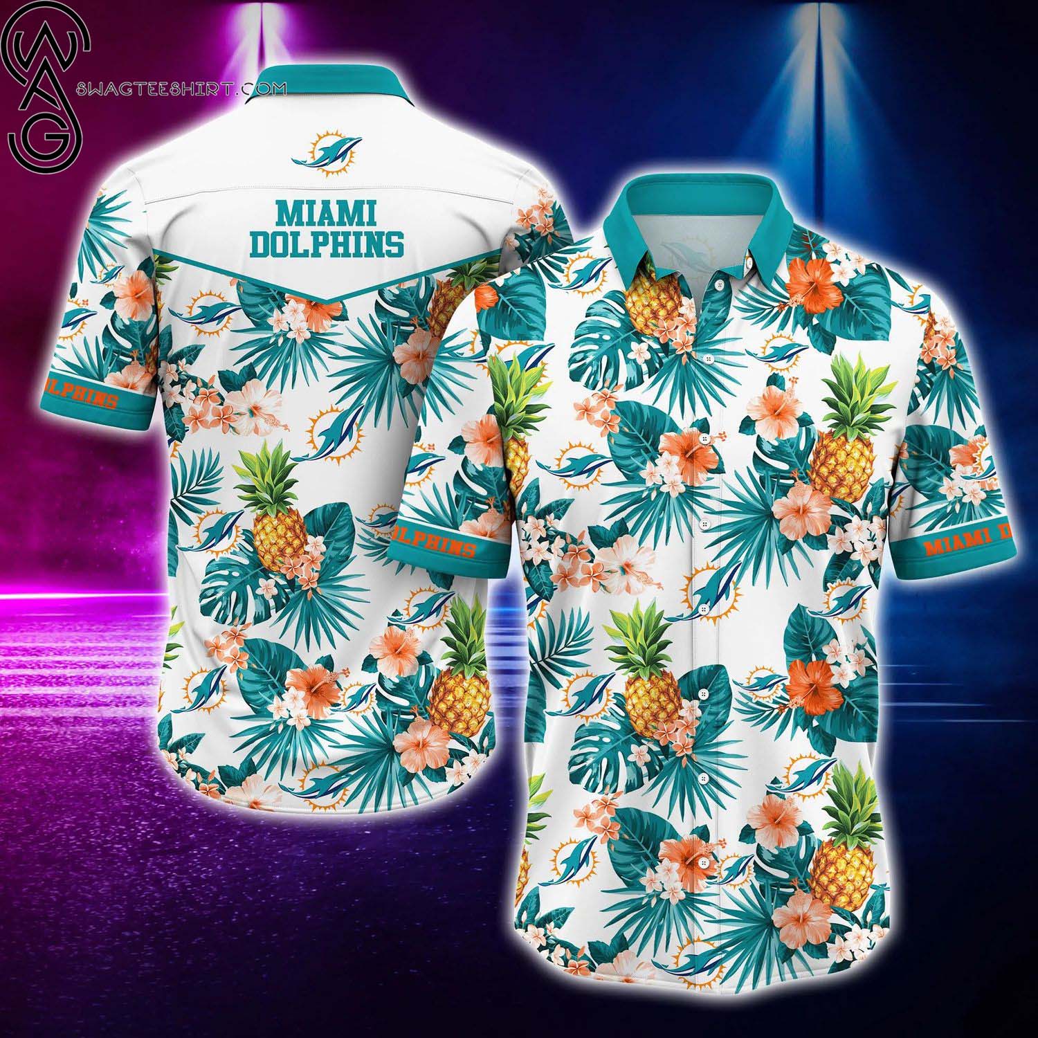 Miami Dolphins Paws Summer Aloha Hawaiian Shirt