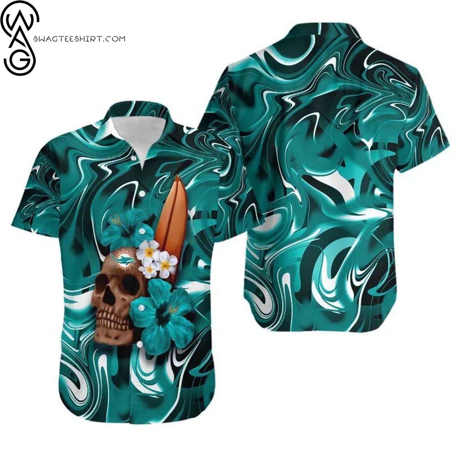 Miami Dolphins Sports Logo Summer Aloha Hawaiian Shirt