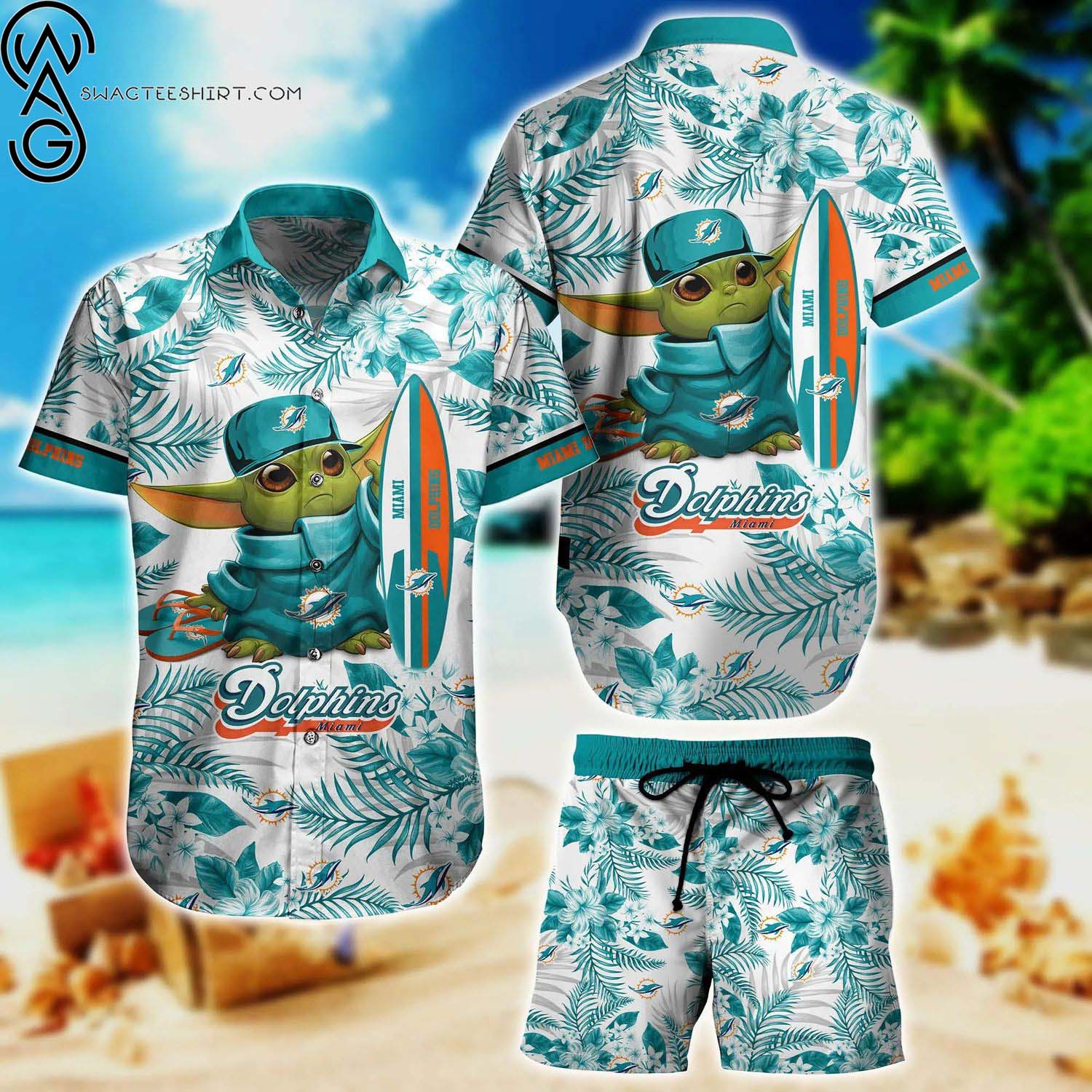 Miami Dolphins Tropical Beach Summer Aloha Hawaiian Shirt