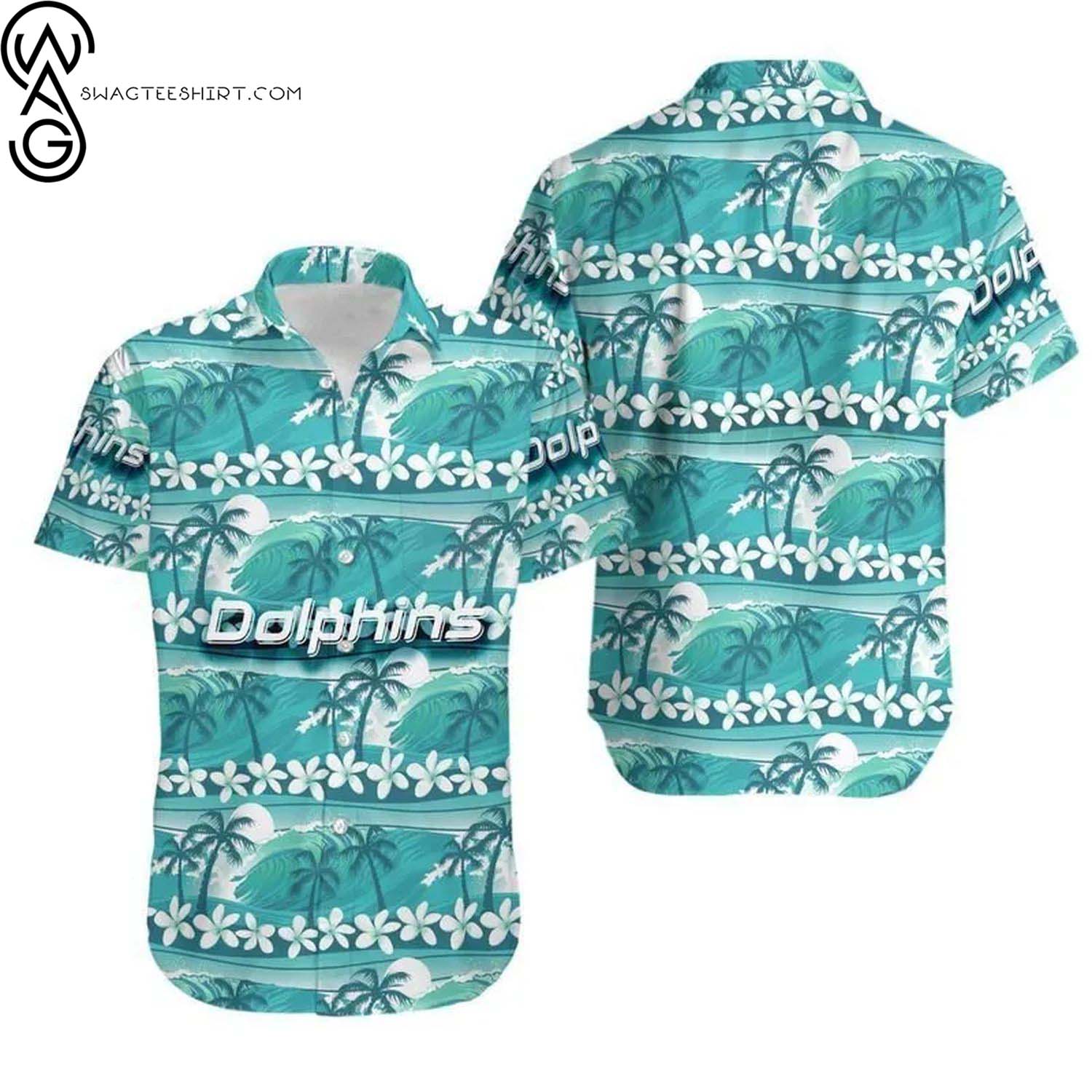 Miami Dolphins Tropical Sunset Summer Aloha Hawaiian Shirt