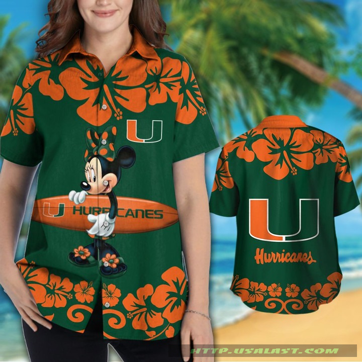 Miami Hurricanes Hibiscus Hawaiian Shirt Beach Short