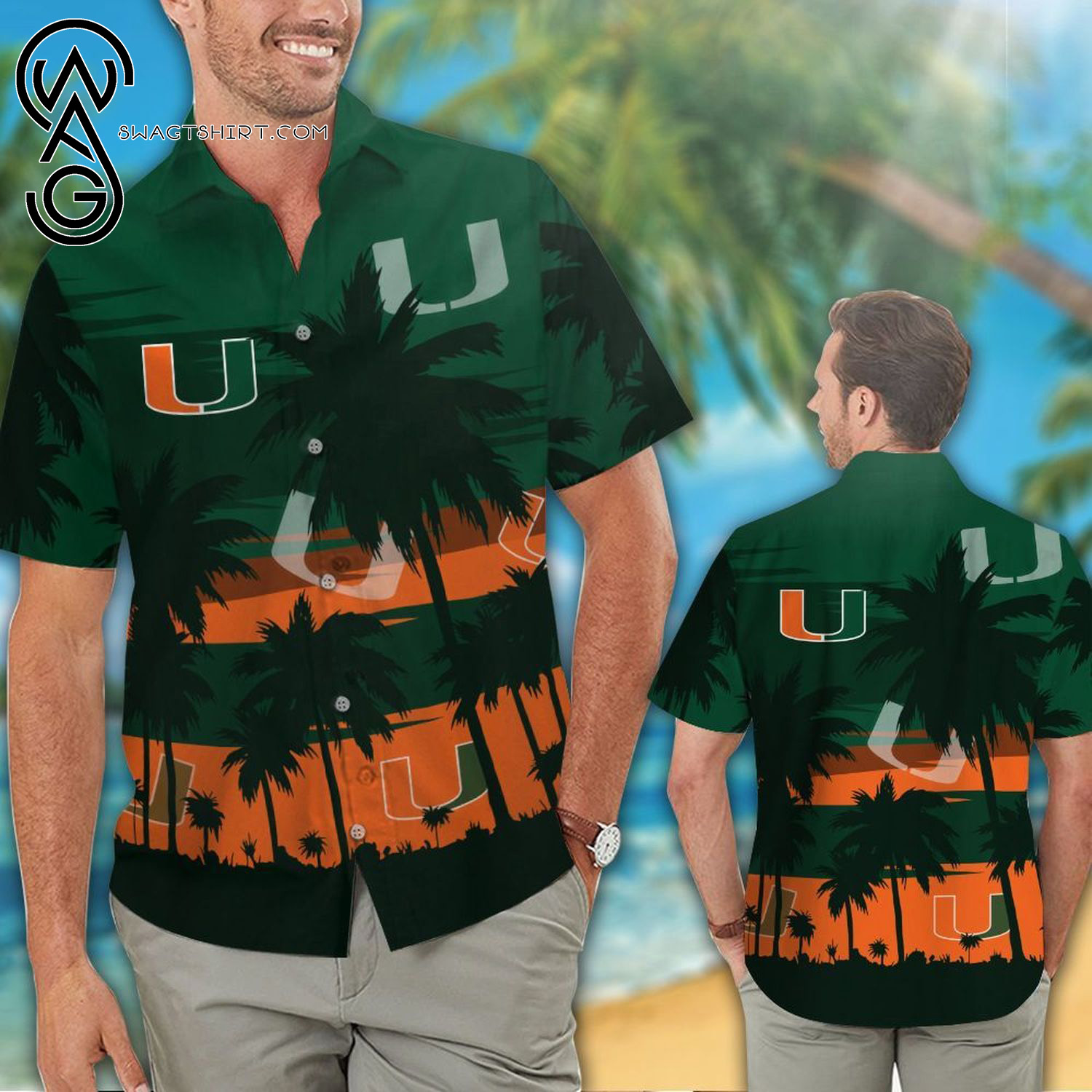 Miami Hurricanes Weed Leaf Summer Vacation Hawaiian Shirt