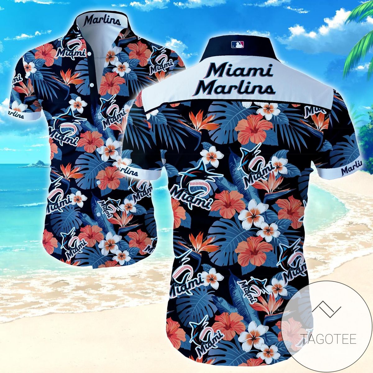 Miami Marlins 50th State Hawaiian Shirt