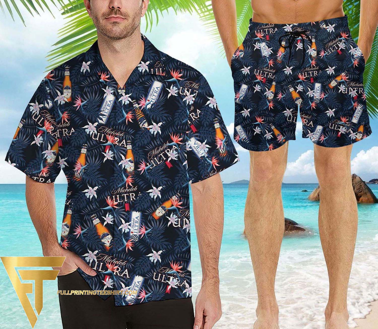 Michael Myers Newspaper Hawaiian Shirt And Beach Shorts