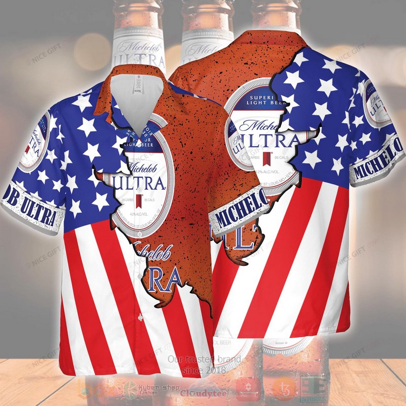 Michelob ULTRA American flag Hawaiian shirt