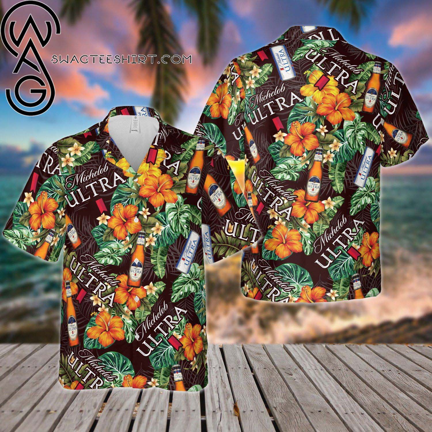 Michelob Ultra All Over Print Summer Vacation Hawaiian Shirt