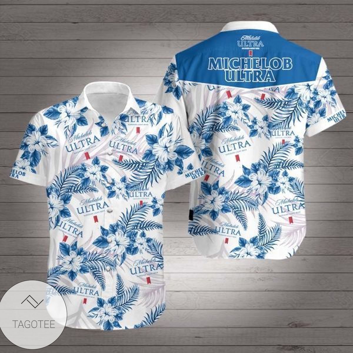 Michelob Ultra Beer Summer Hawaiian Pattern Shirt