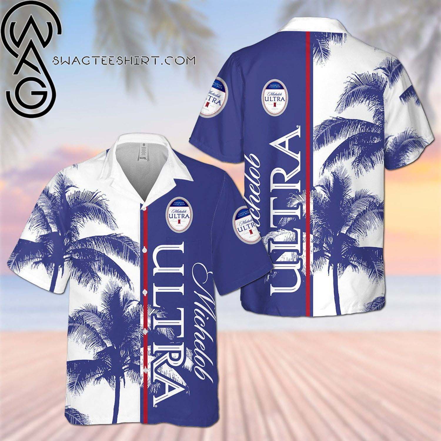 Michelob Ultra Pure Gold Beer Summer Hawaiian Shirt