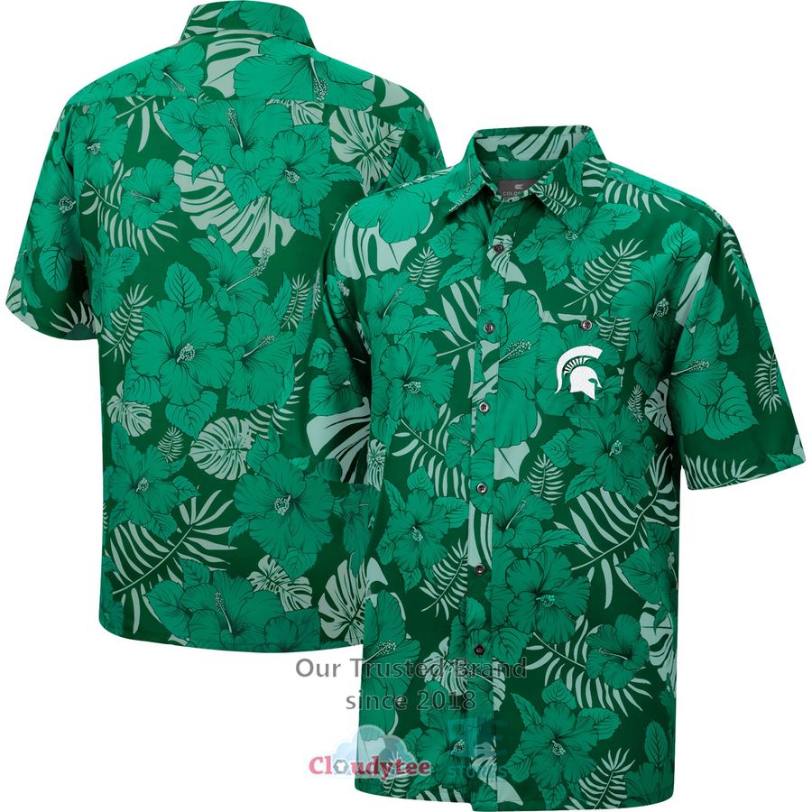 Michigan State Spartans Colosseum Make Like a Tree Camp Green Hawaiian Shirt