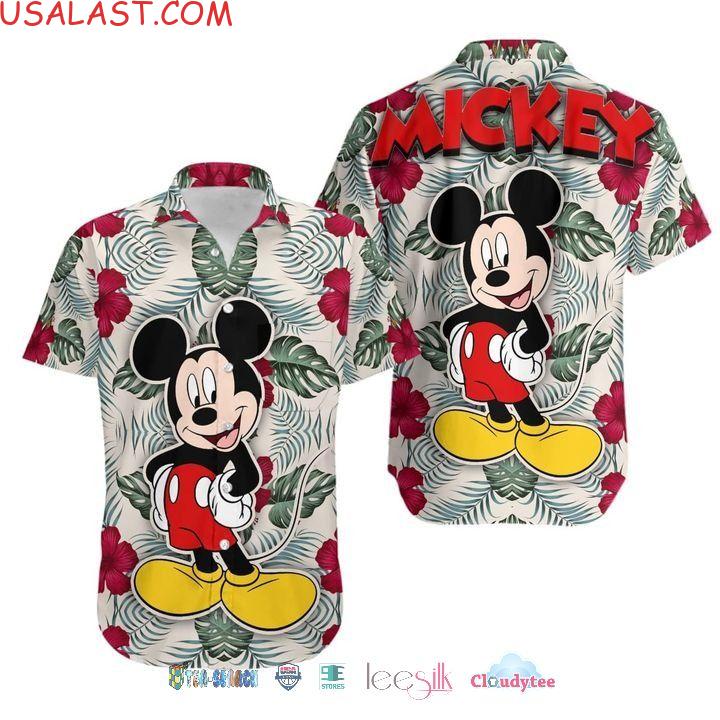 Mickey And Friends Floral Hawaiian Shirts Beach Shorts