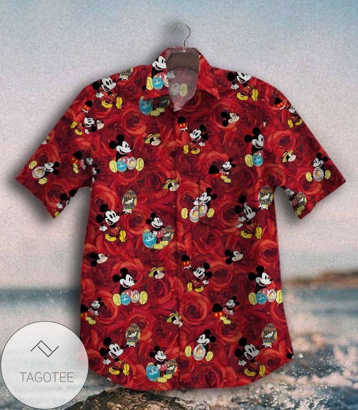 Mickey Hawaiian VIII Graphic Print Short Sleeve Hawaiian Casual Shirt