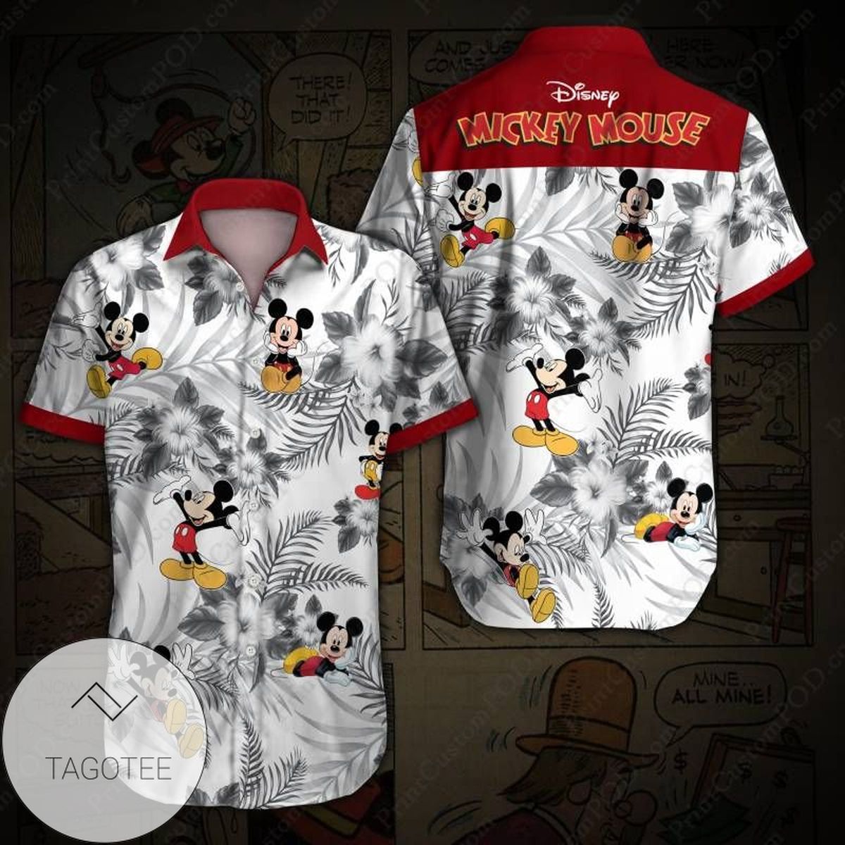 Mickey mouse disney 2 For men And Women Graphic Print Short Sleeve Hawaiian Casual Shirt